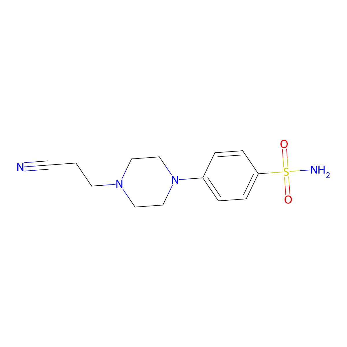 4-[4-(2-Cyanoethyl)piperazin-1-yl]benzene-1-sulfonamide molecular structure, CAS 3003404-47-2