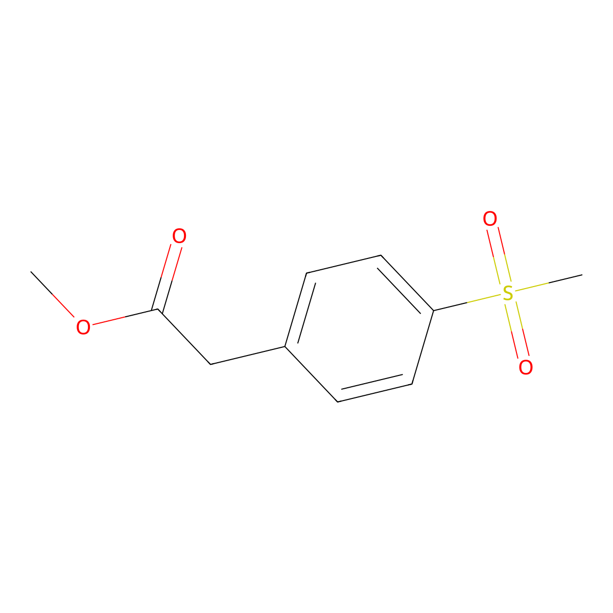 Methyl 2-(4-(methylsulfonyl)phenyl)acetate molecular structure, CAS 300355-18-4