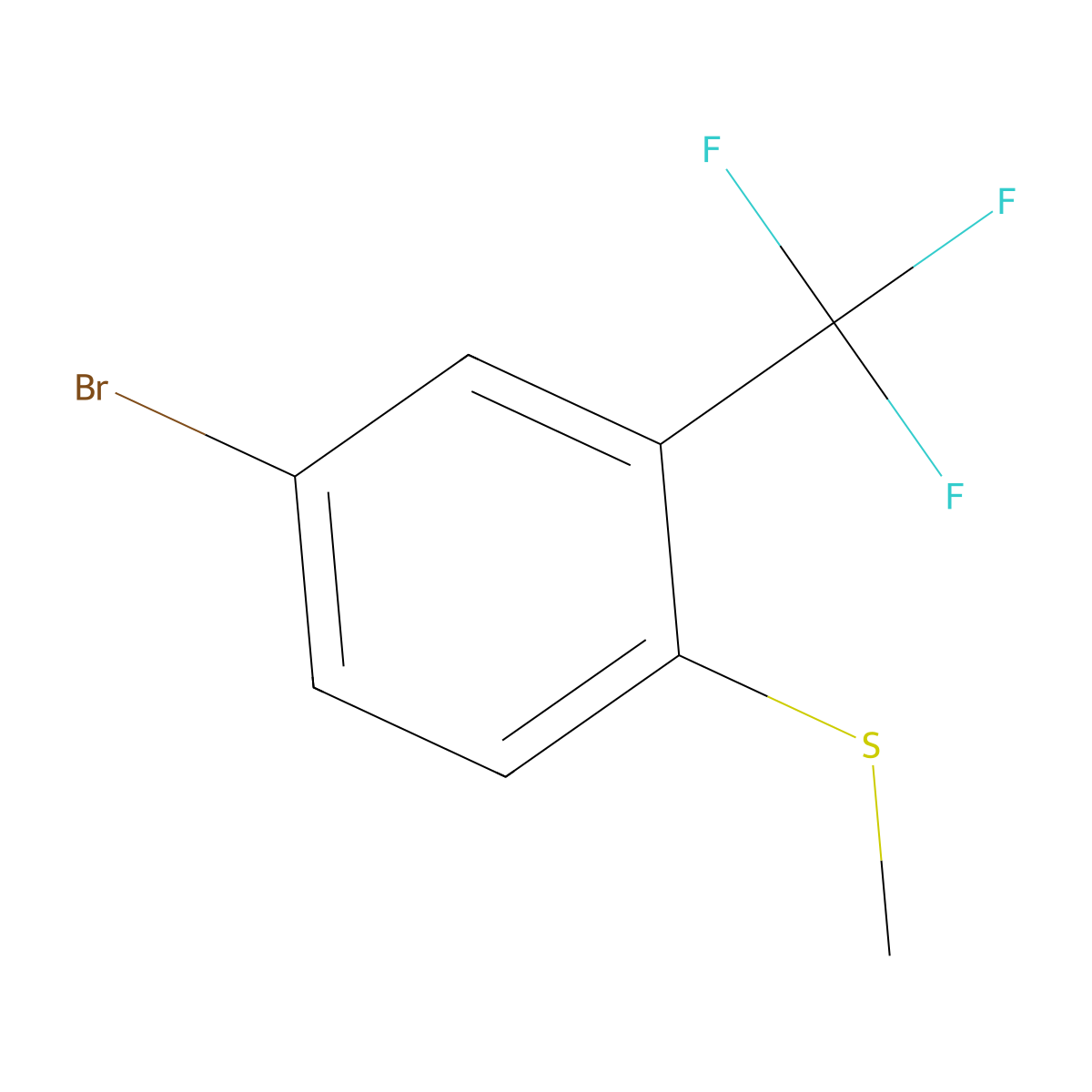 4-Bromo-1-(methylthio)-2-(trifluoromethyl)-benzene molecular structure, CAS 300356-31-4