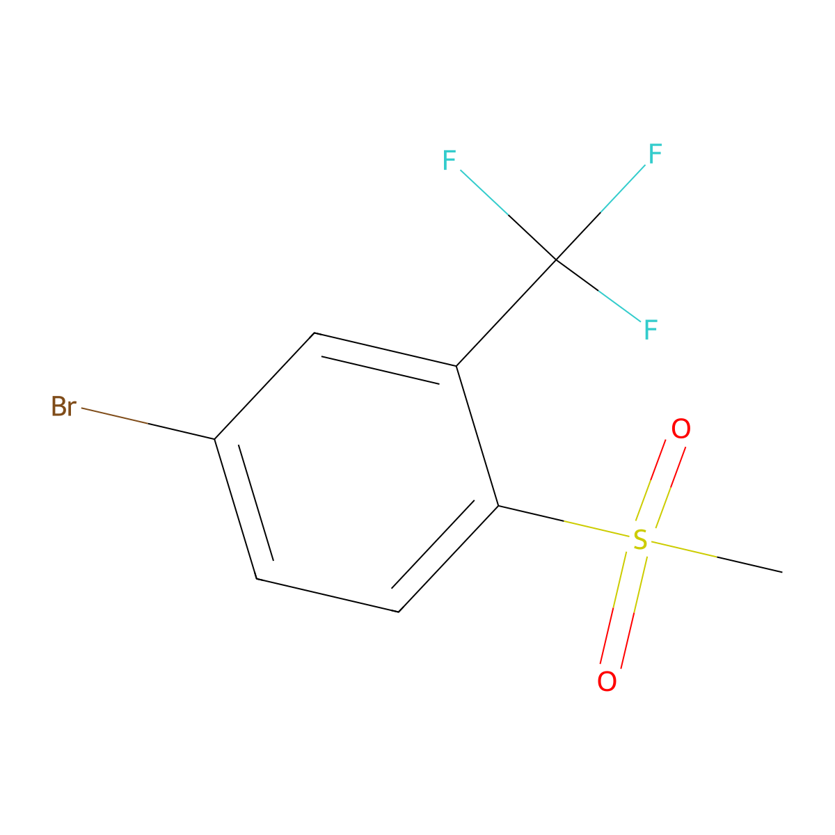 4-Bromo-1-(methylsulfonyl)-2-(trifluoromethyl)benzene molecular structure, CAS 300356-32-5