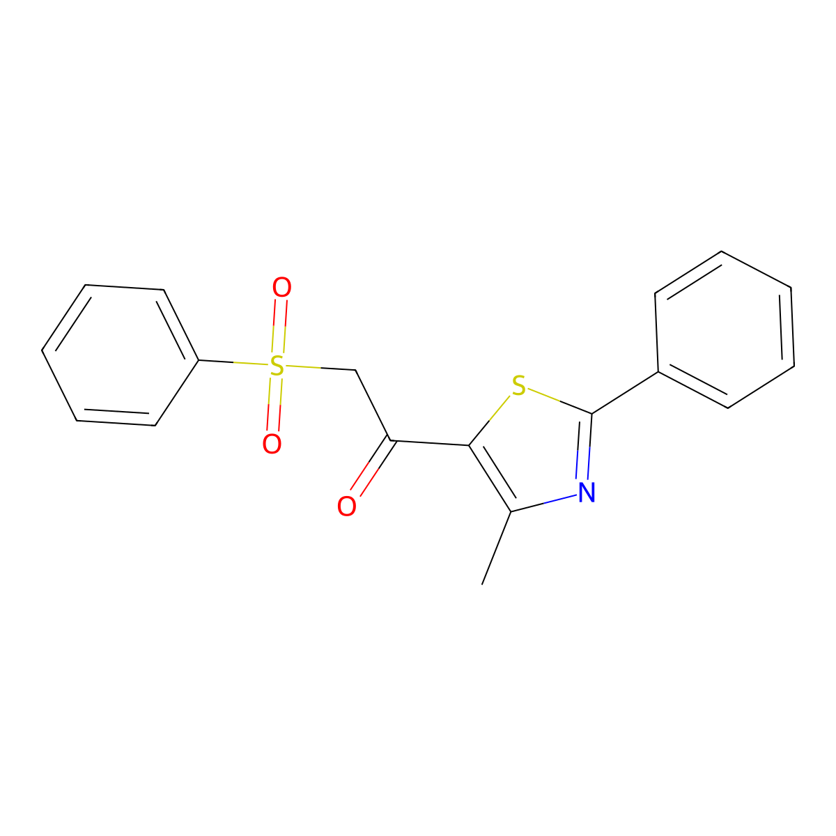 1-(4-Methyl-2-phenyl-1,3-thiazol-5-yl)-2-(phenylsulfonyl)-1-ethanone molecular structure, CAS 300357-23-7
