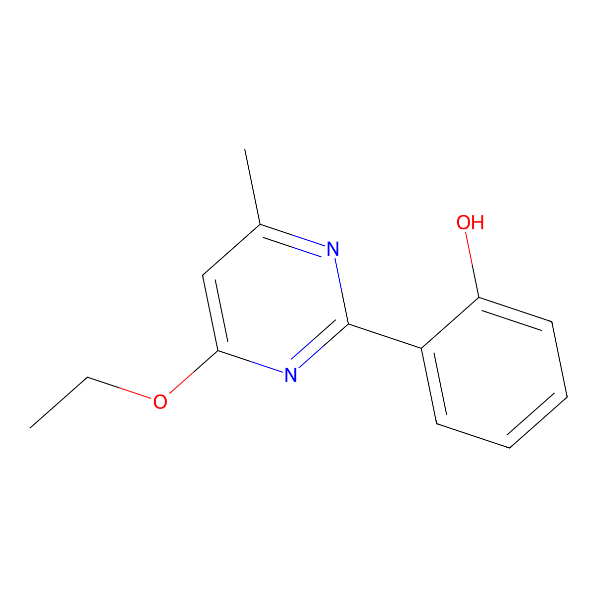 2-(4-Ethoxy-6-methyl-2-pyrimidinyl)phenol molecular structure, CAS 300358-33-2