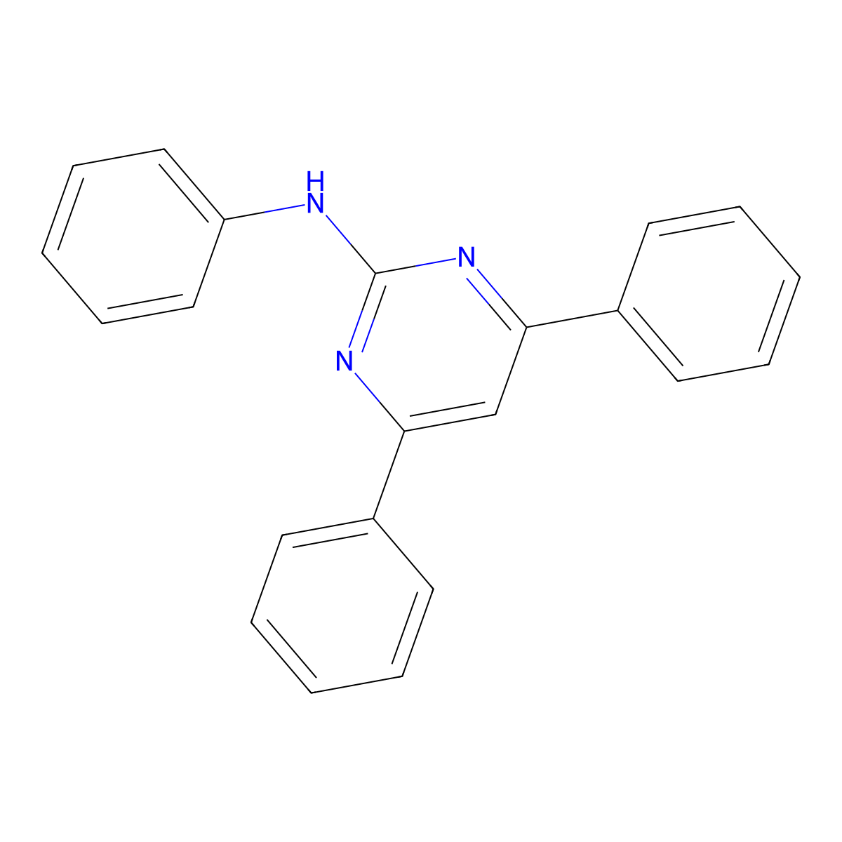 2-Phenylamino-4,6-diphenylpyrimidine molecular structure, CAS 300358-58-1