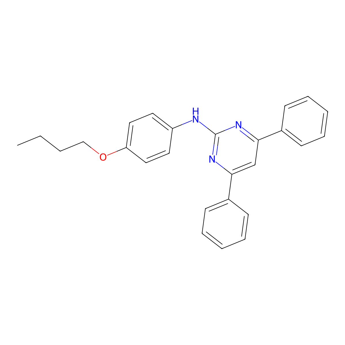 N-(4-butoxyphenyl)-4,6-diphenylpyrimidin-2-amine molecular structure, CAS 300358-63-8