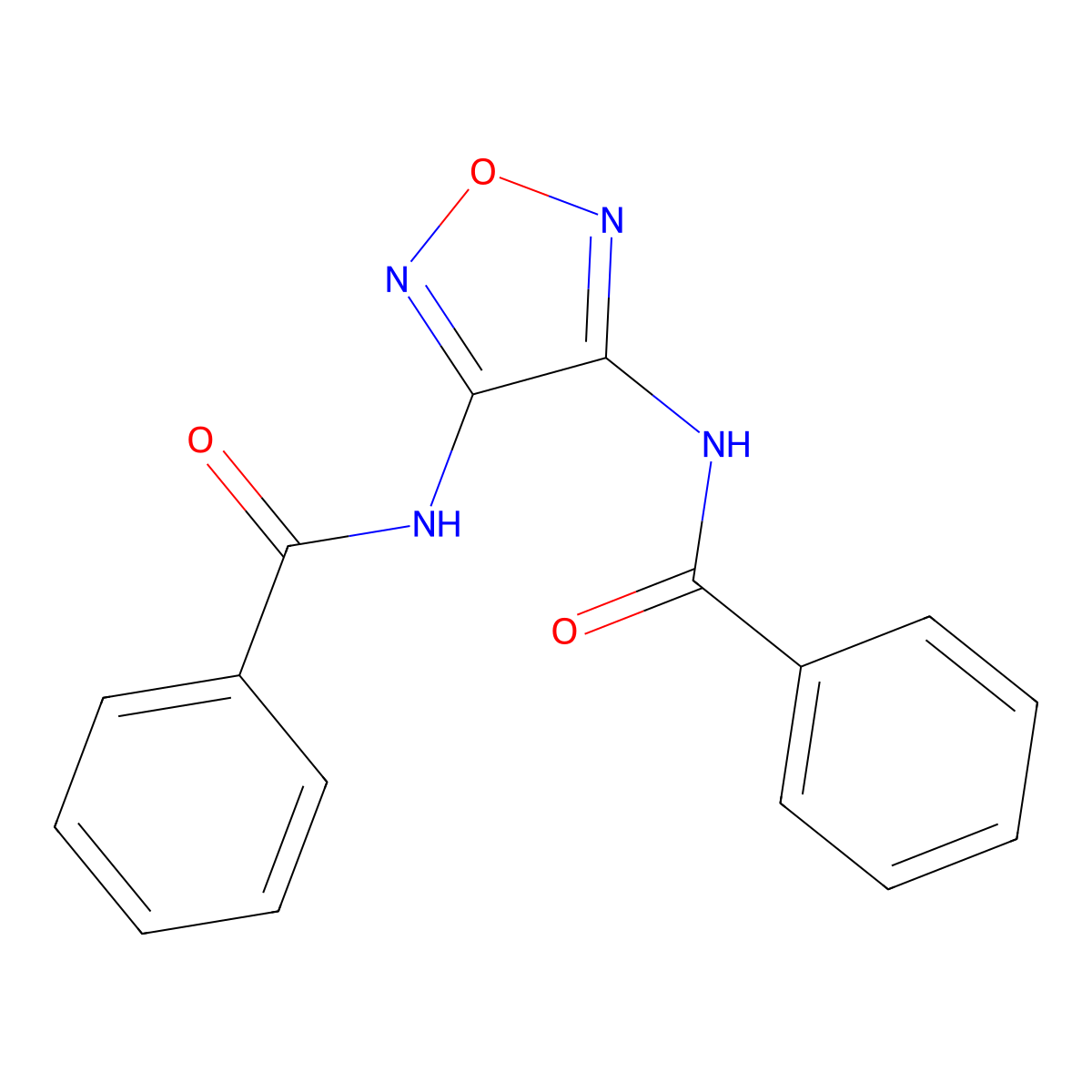 N-(4-benzamido-1,2,5-oxadiazol-3-yl)benzamide molecular structure, CAS 300359-81-3