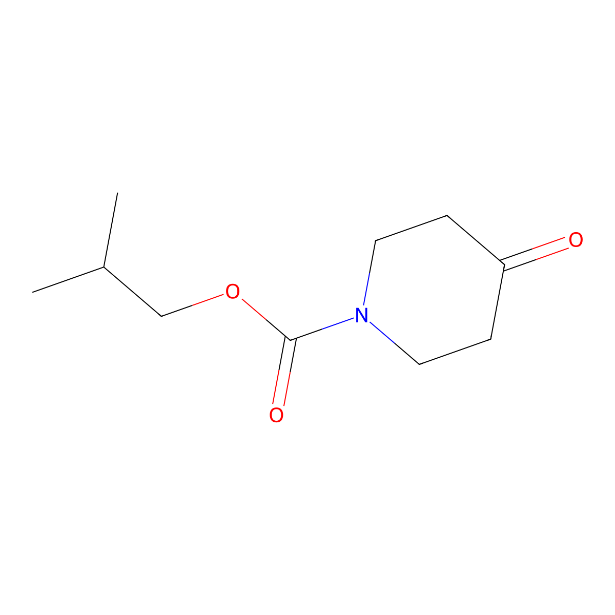 2-Methylpropyl 4-oxopiperidine-1-carboxylate molecular structure, CAS 30036-19-2