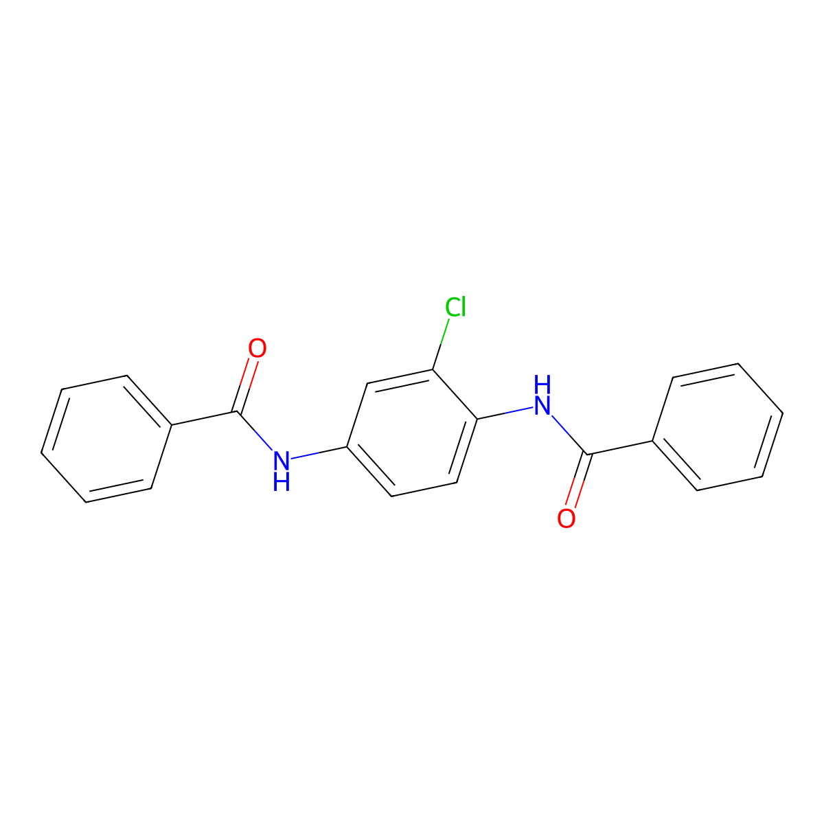 2-Chloro-1,4-dibenzamido benzene molecular structure, CAS 300360-38-7