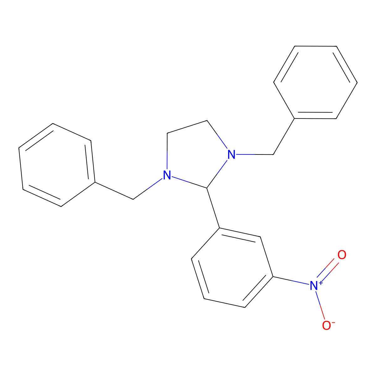 1,3-Dibenzyl-2-(3-nitrophenyl)imidazolidine molecular structure, CAS 300361-50-6