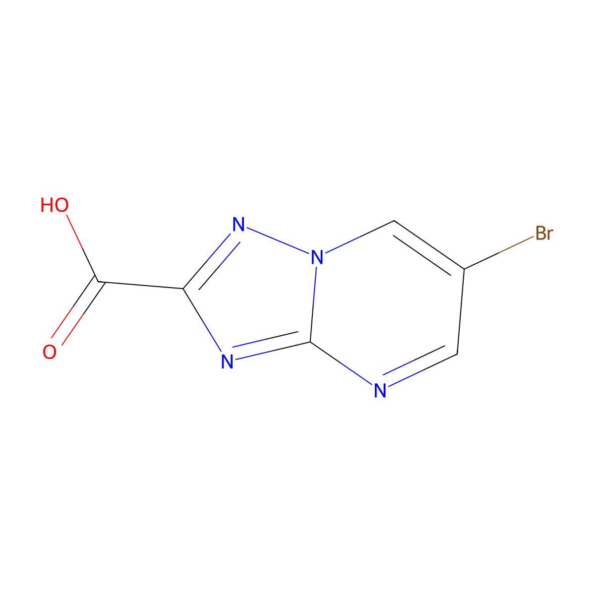6-Bromo-(1,2,4)triazolo(1,5-a)pyrimidine-2-carboxylic acid molecular structure, CAS 300361-78-8