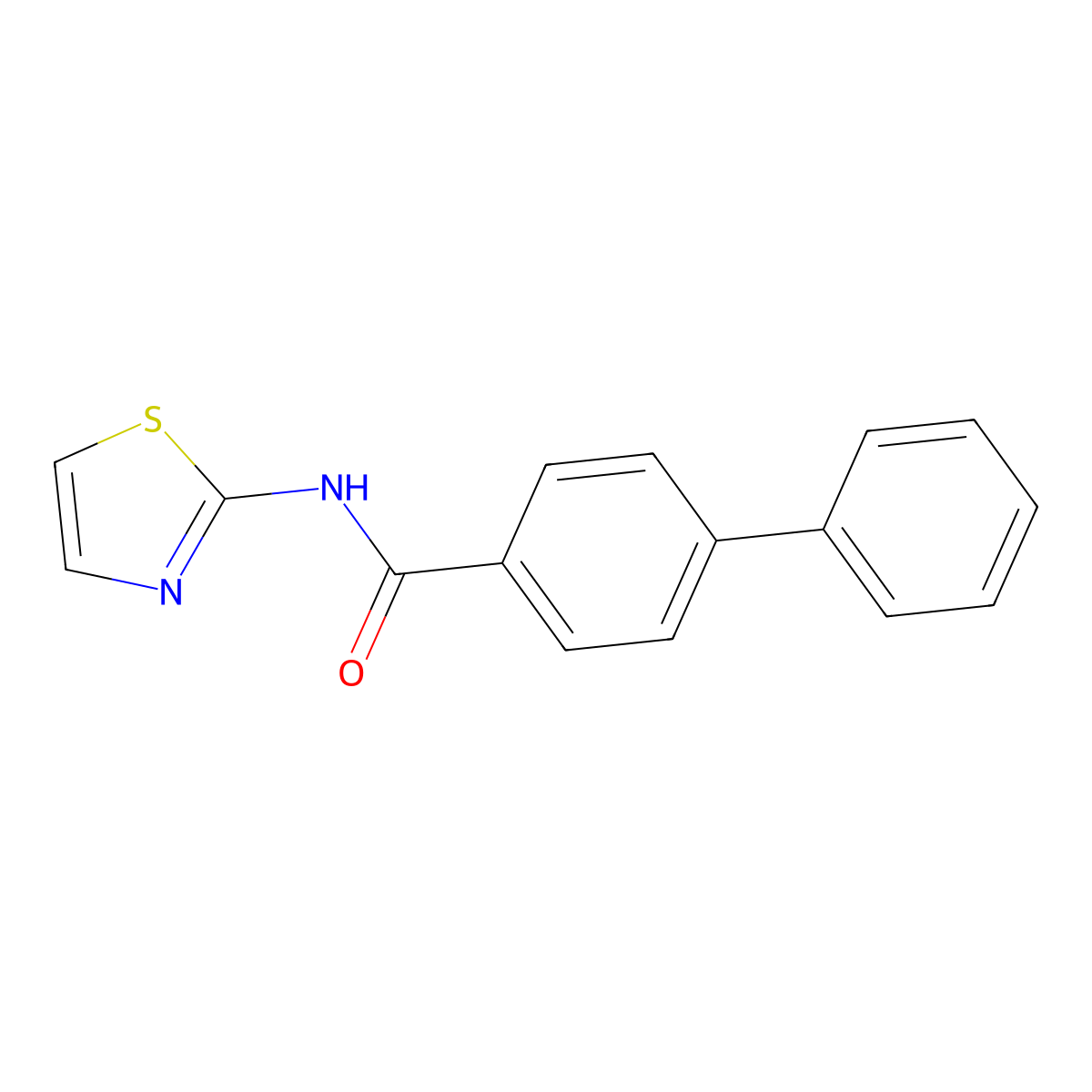 N-(1,3-thiazol-2-yl)biphenyl-4-carboxamide molecular structure, CAS 300361-83-5