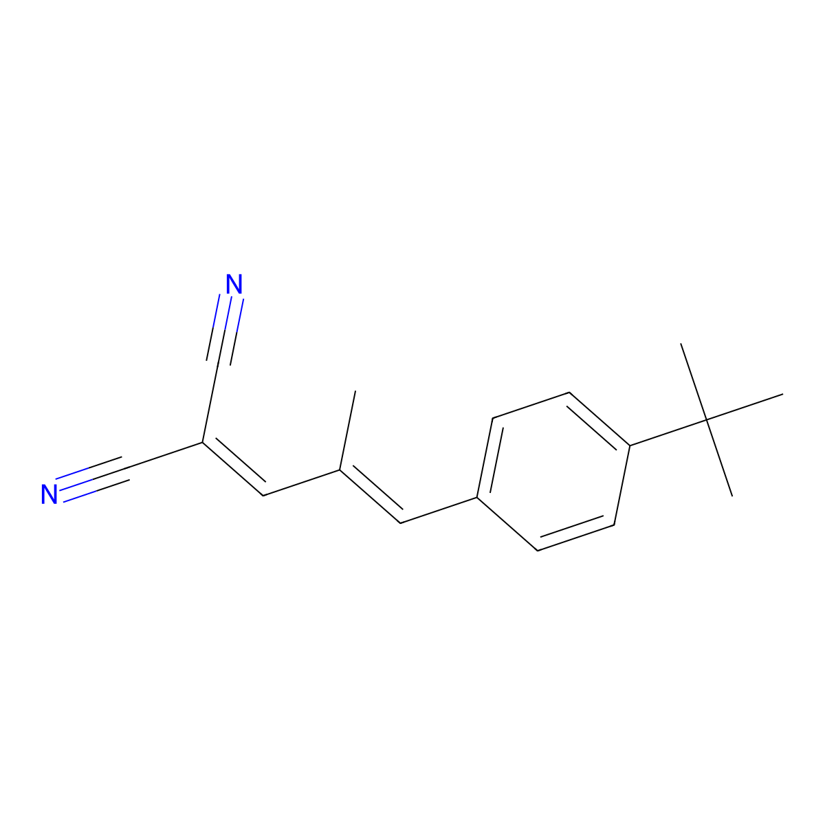 trans-2-[3-(4-tert-Butylphenyl)-2-methyl-2-propenylidene]malononitrile molecular structure, CAS 300364-84-5