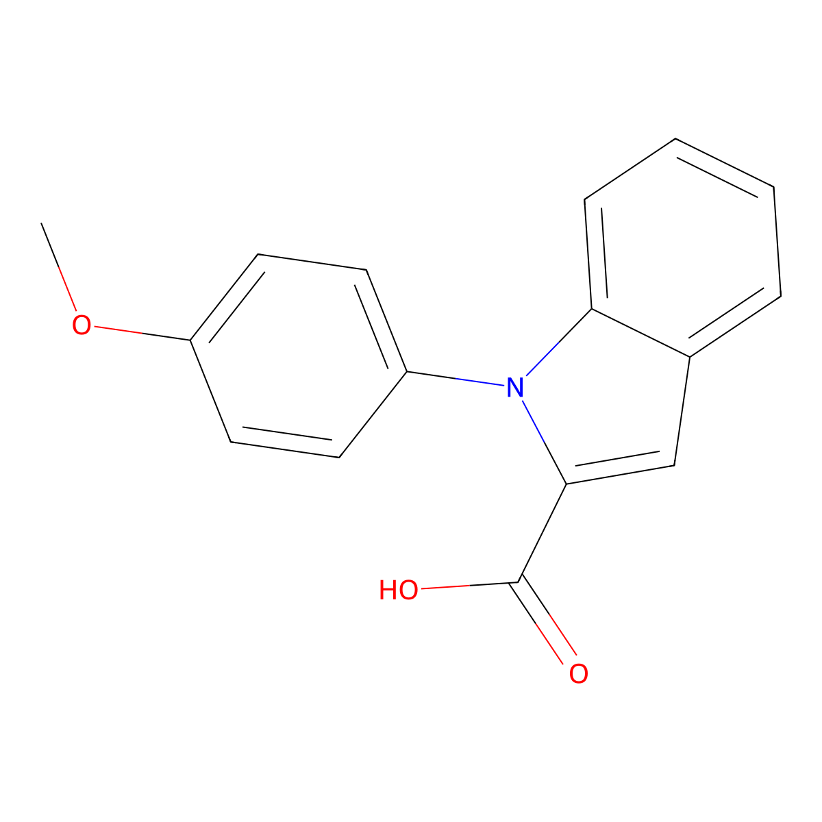 1-(4-Methoxyphenyl)-1h-indole-2-carboxylic acid molecular structure, CAS 300365-79-1