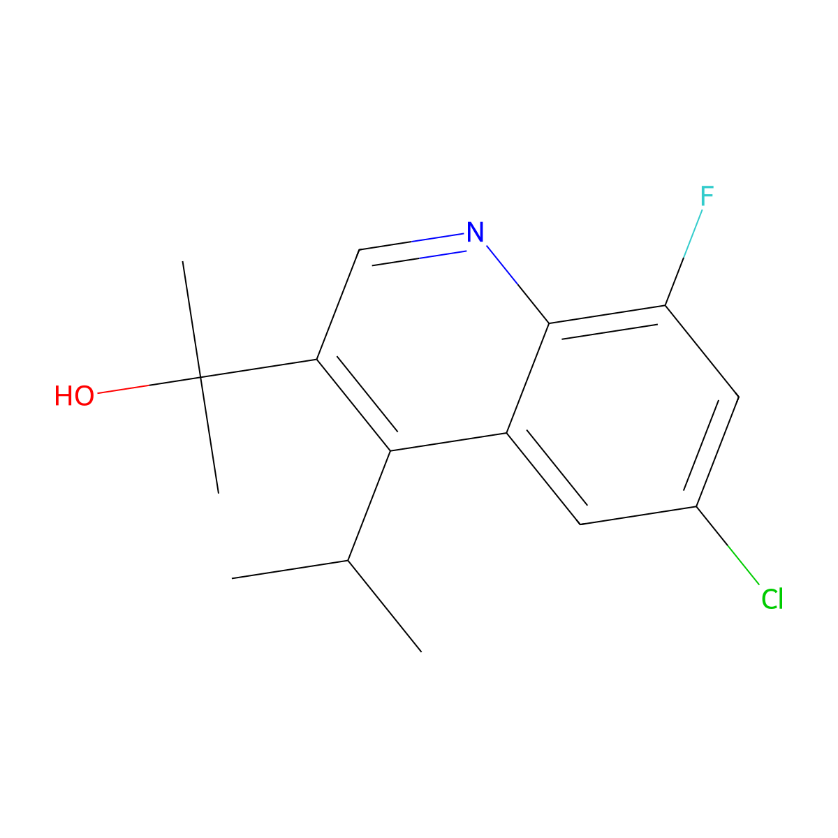 2-(6-Chloro-8-fluoro-4-isopropylquinolin-3-YL)propan-2-OL molecular structure, CAS 3003707-51-2