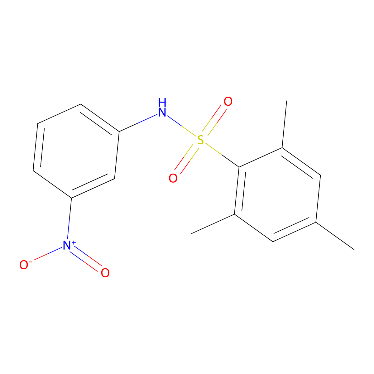 2,4,6-trimethyl-N-(3-nitrophenyl)benzenesulfonamide molecular structure, CAS 300375-22-8