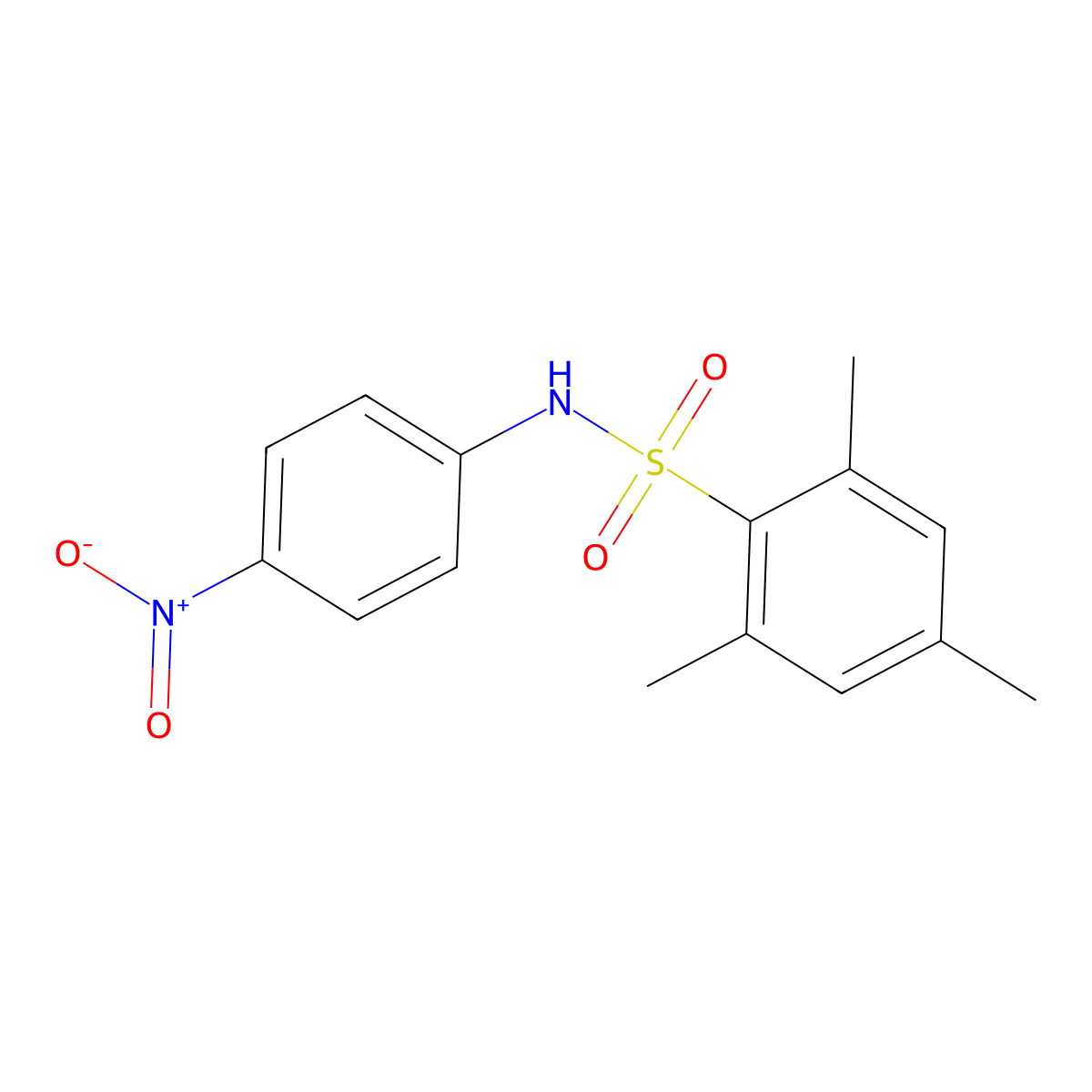2,4,6-trimethyl-N-(4-nitrophenyl)benzenesulfonamide molecular structure, CAS 300375-28-4