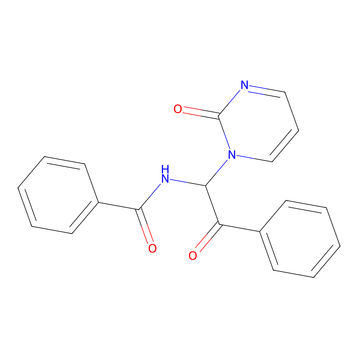 N-[2-oxo-1-(2-oxopyrimidin-1-yl)-2-phenylethyl]benzamide molecular structure, CAS 300375-35-3
