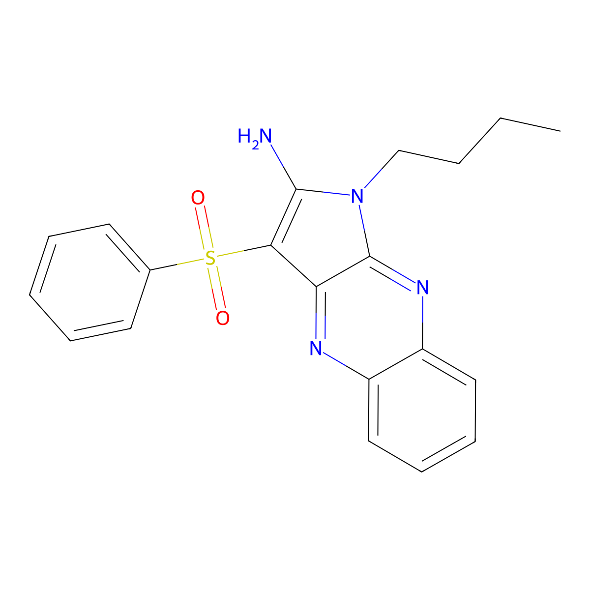 3-(Benzenesulfonyl)-1-butylpyrrolo[3,2-b]quinoxalin-2-amine molecular structure, CAS 300375-85-3