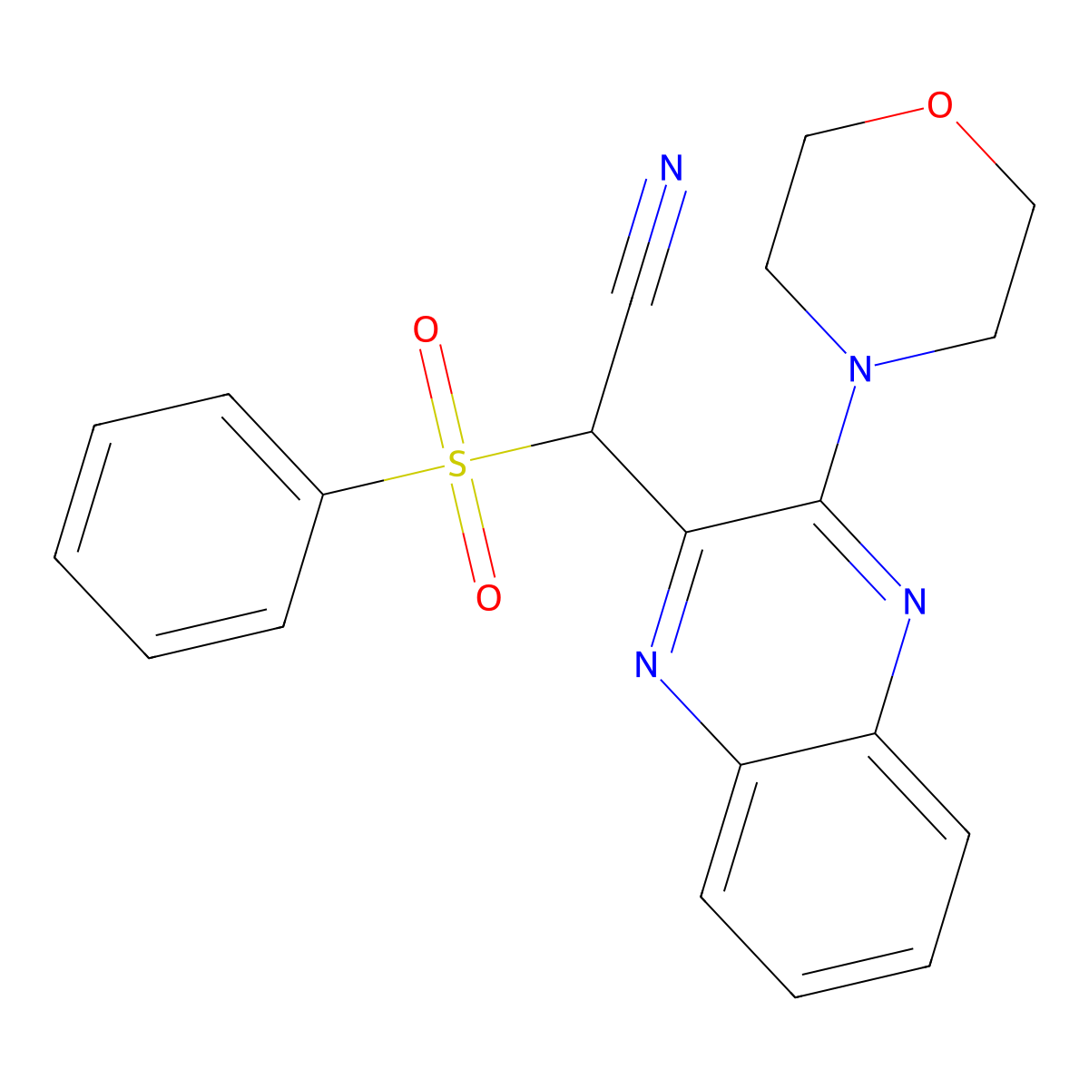 2-(3-Morpholinoquinoxalin-2-yl)-2-(phenylsulfonyl)acetonitrile molecular structure, CAS 300376-85-6