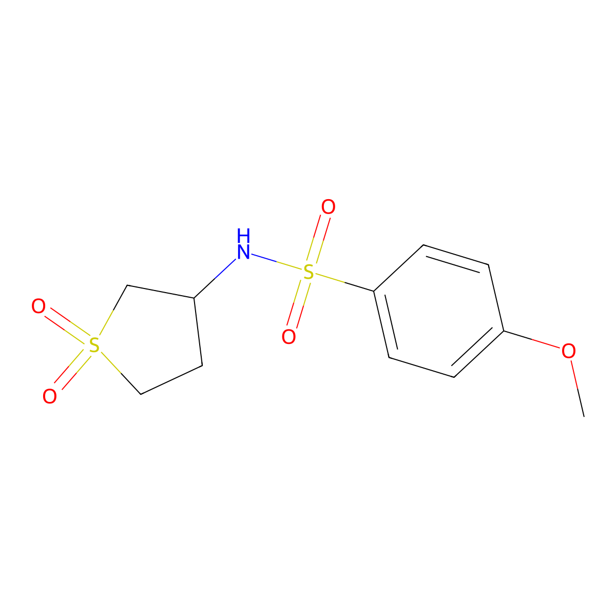 N-(1,1-dioxidotetrahydrothiophen-3-yl)-4-methoxybenzenesulfonamide molecular structure, CAS 300377-01-9