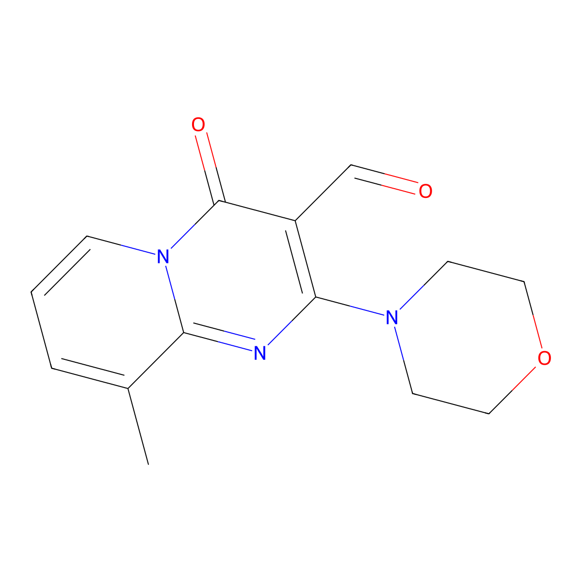 9-Methyl-2-morpholin-4-yl-4-oxo-4H-pyrido[1,2-a]pyrimidine-3-carbaldehyde molecular structure, CAS 300377-09-7