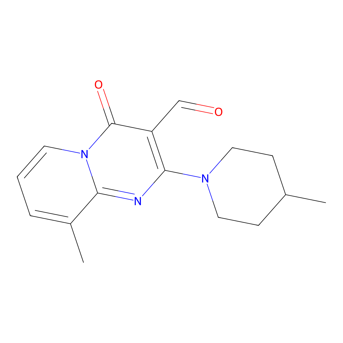 9-methyl-2-(4-methylpiperidin-1-yl)-4-oxo-4H-pyrido[1,2-a]pyrimidine-3-carbaldehyde molecular structure, CAS 300377-10-0