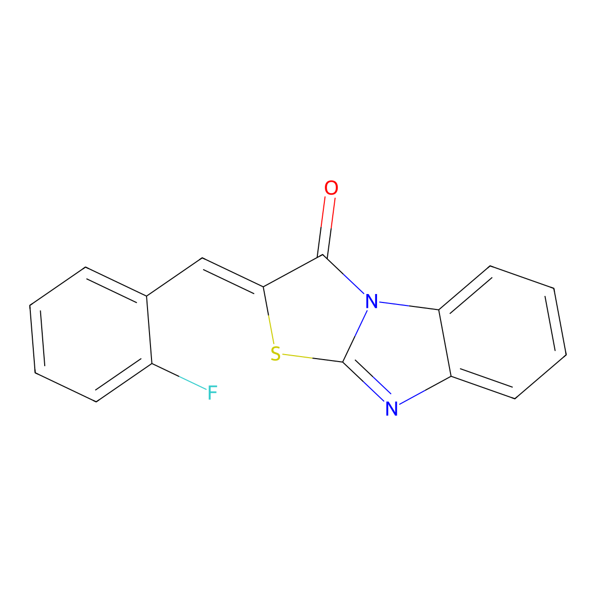 2-[(2-Fluorophenyl)methylene]thiazolo[3,2-a]benzimidazol-3(2H)-one molecular structure, CAS 300377-11-1