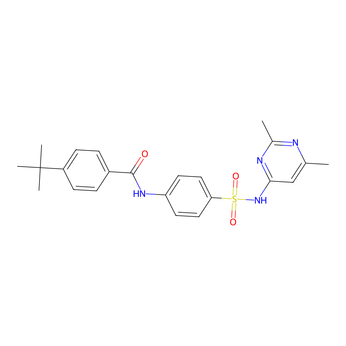 4-tert-butyl-N-{4-[(2,6-dimethylpyrimidin-4-yl)sulfamoyl]phenyl}benzamide molecular structure, CAS 300377-17-7