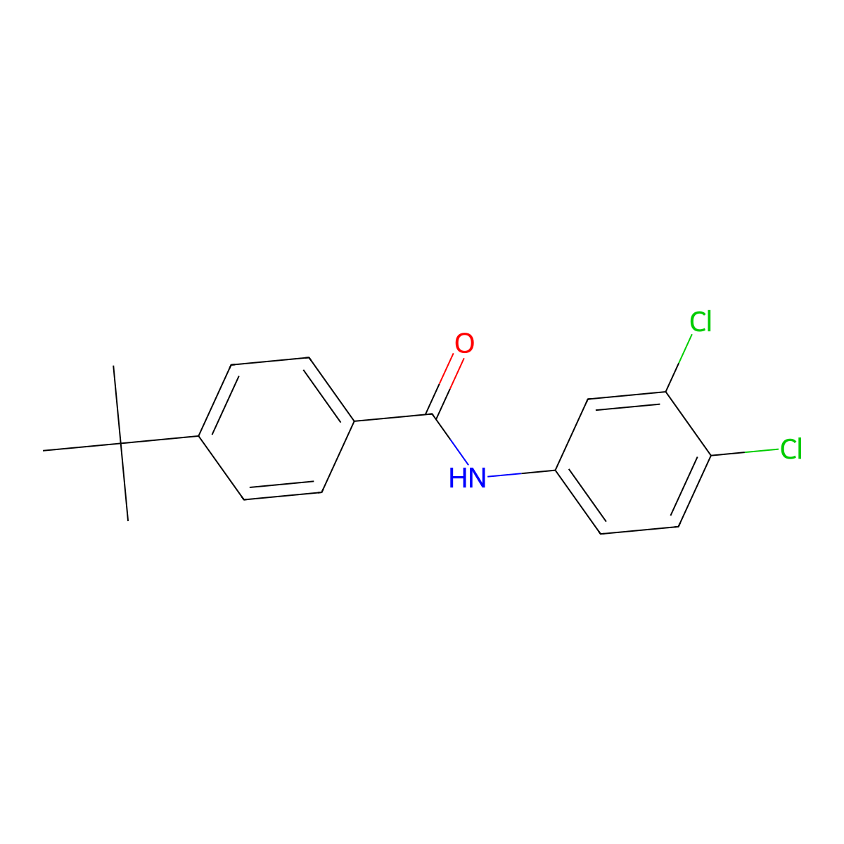 4-tert-butyl-N-(3,4-dichlorophenyl)benzamide molecular structure, CAS 300377-18-8