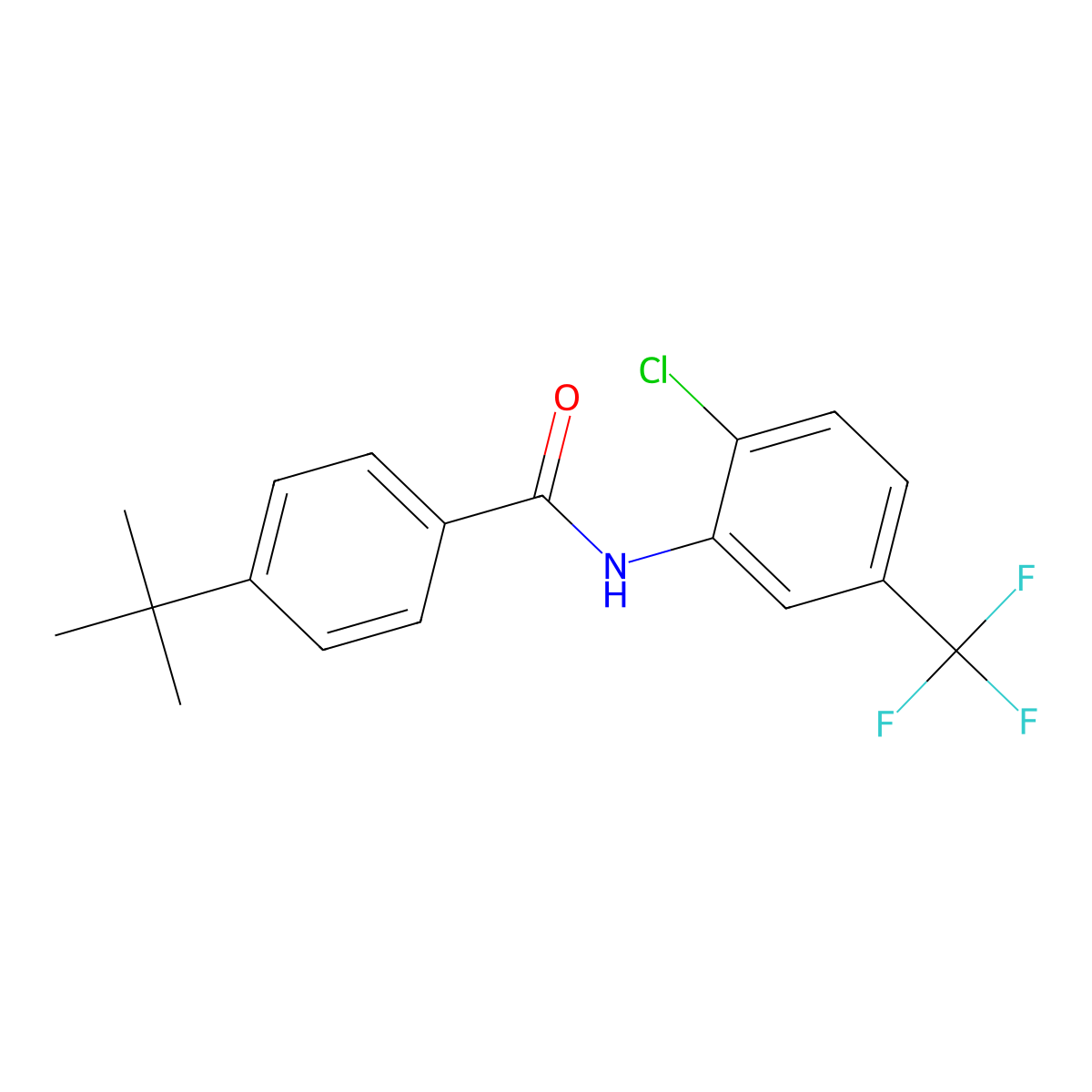 4-tert-butyl-N-[2-chloro-5-(trifluoromethyl)phenyl]benzamide molecular structure, CAS 300377-19-9