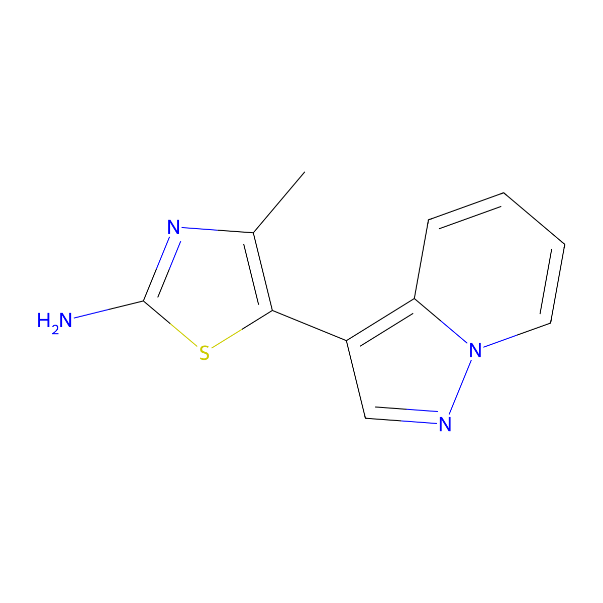 2-Thiazolamine, 4-methyl-5-pyrazolo[1,5-a]pyridin-3-yl- molecular structure, CAS 3003797-57-4