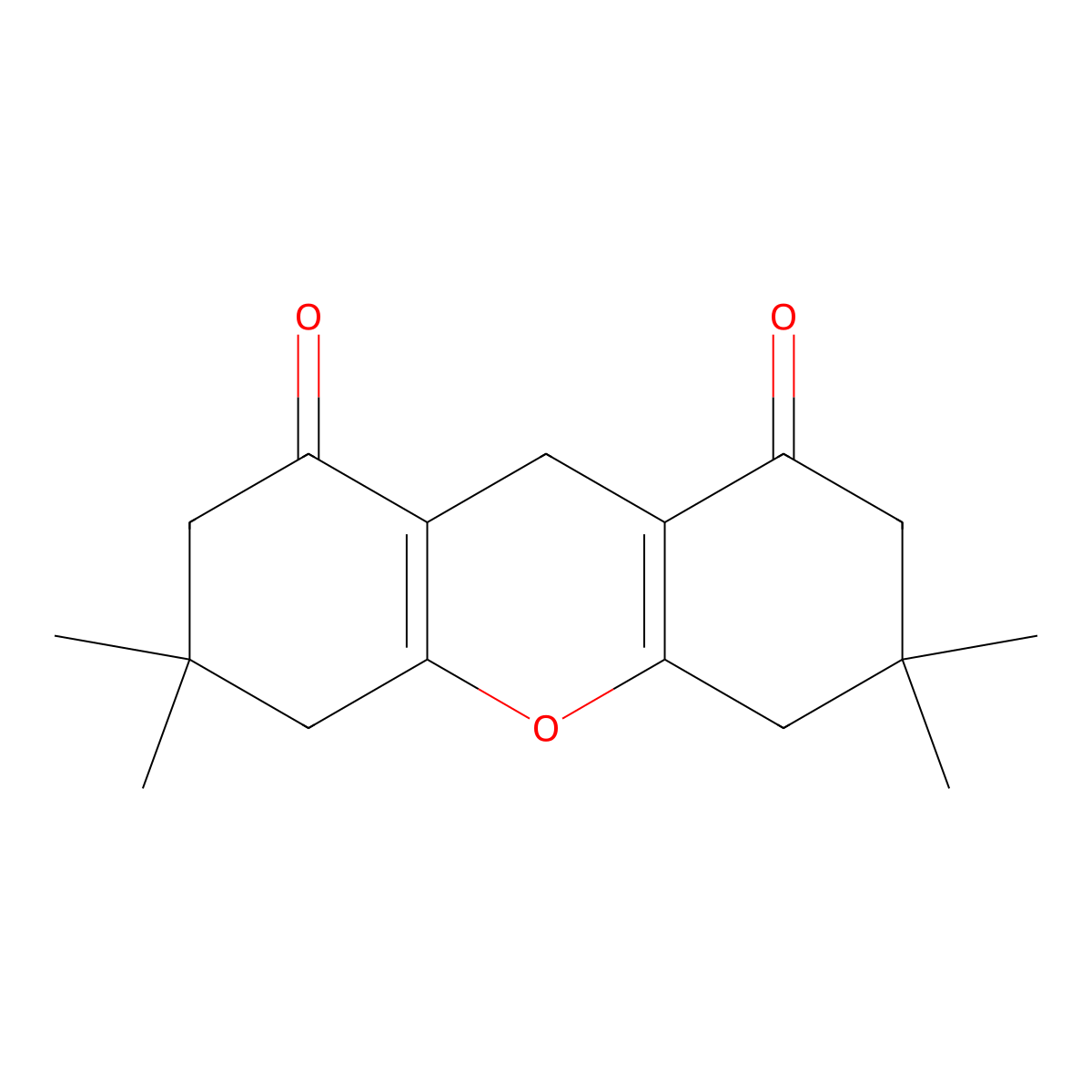 3,3,6,6-Tetramethyl-3,4,5,6,7,9-hexahydro-2H-xanthene-1,8-dione molecular structure, CAS 30038-60-9