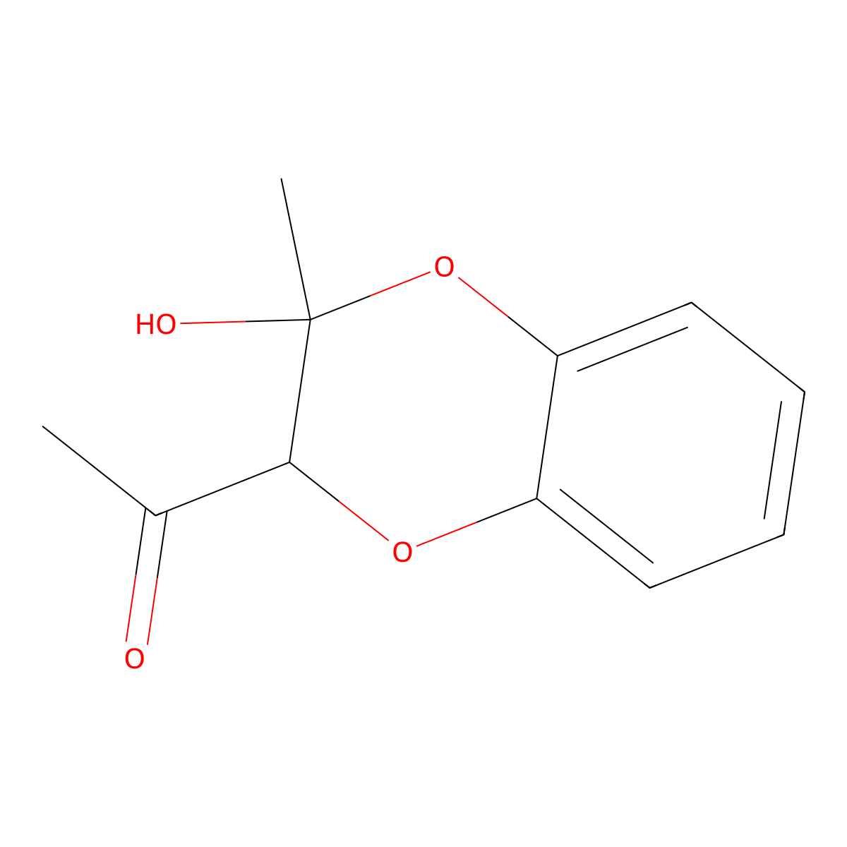 1-(3-Hydroxy-3-methyl-2,3-dihydro-1,4-benzodioxin-2-yl)ethan-1-one molecular structure, CAS 300381-34-4