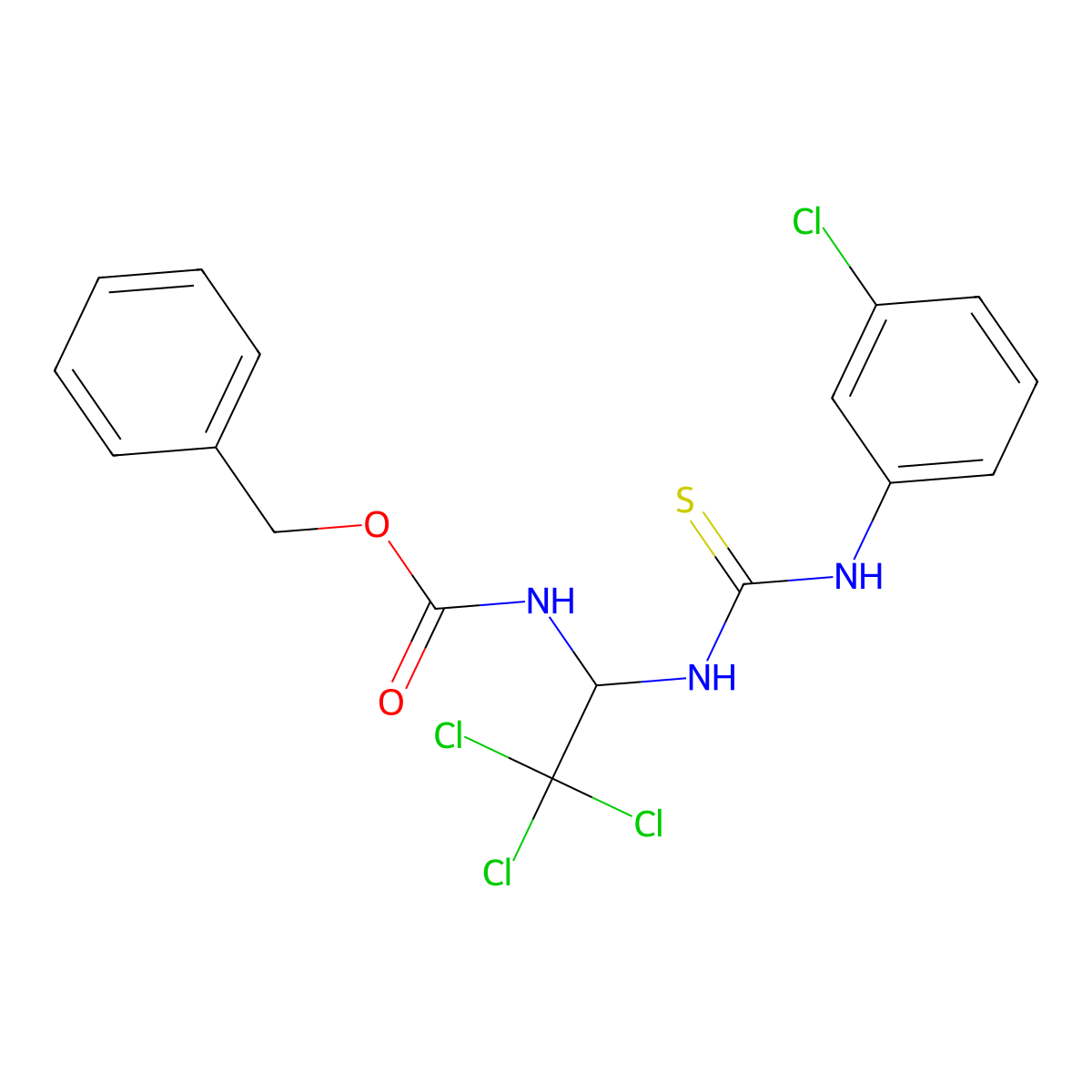 benzyl N-[2,2,2-trichloro-1-[(3-chlorophenyl)carbamothioylamino]ethyl]carbamate molecular structure, CAS 300381-50-4