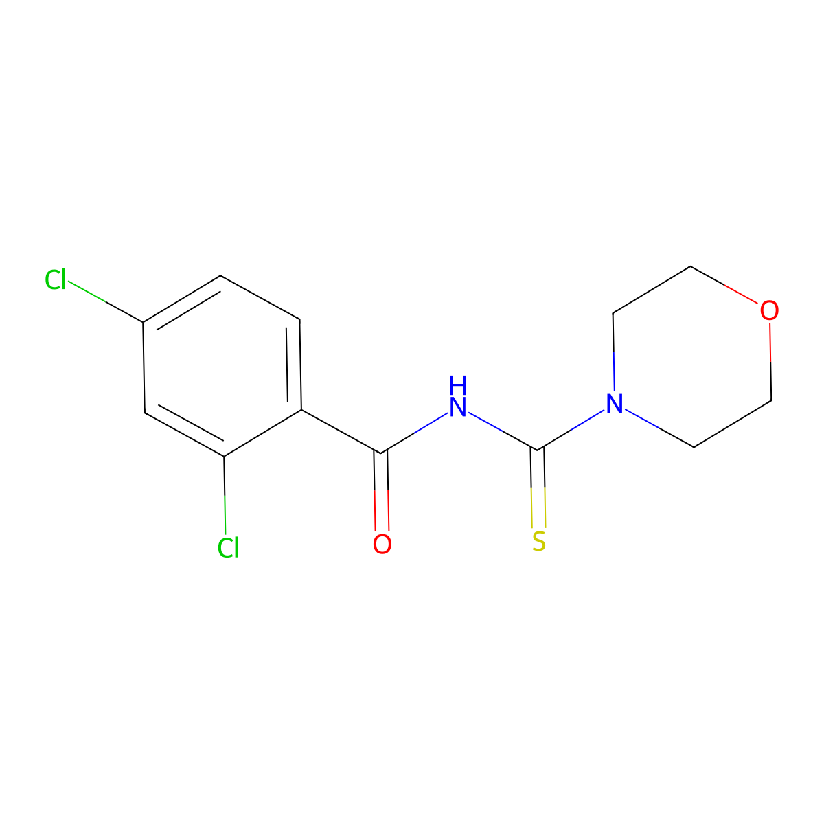 2,4-dichloro-N-(morpholine-4-carbothioyl)benzamide molecular structure, CAS 300381-93-5
