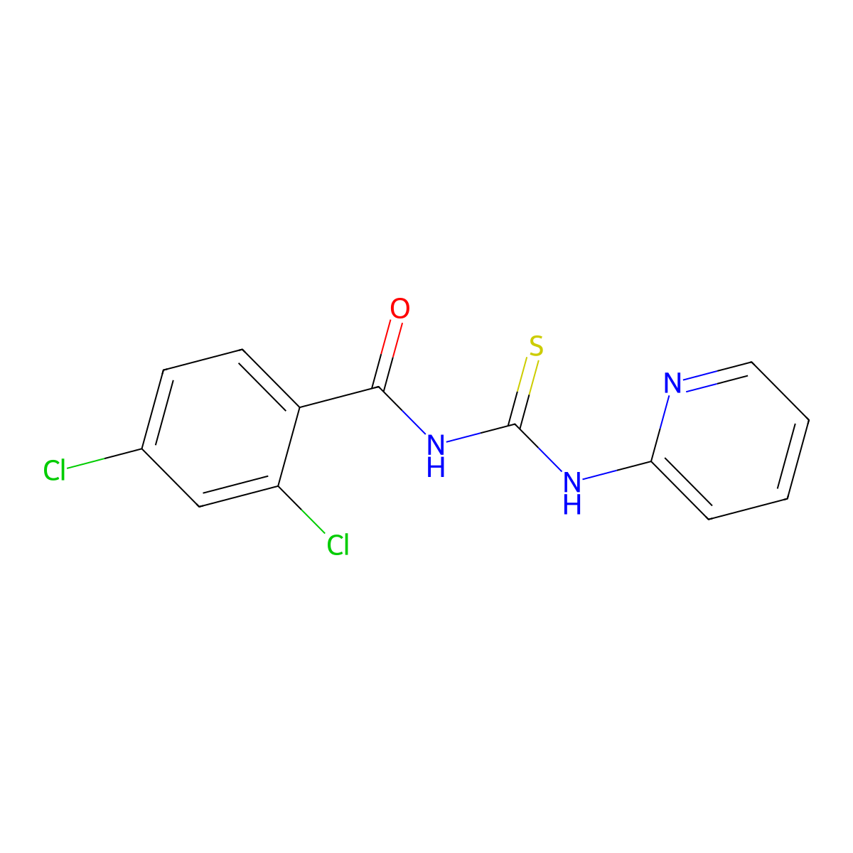 2,4-dichloro-N-(pyridin-2-ylcarbamothioyl)benzamide molecular structure, CAS 300381-95-7