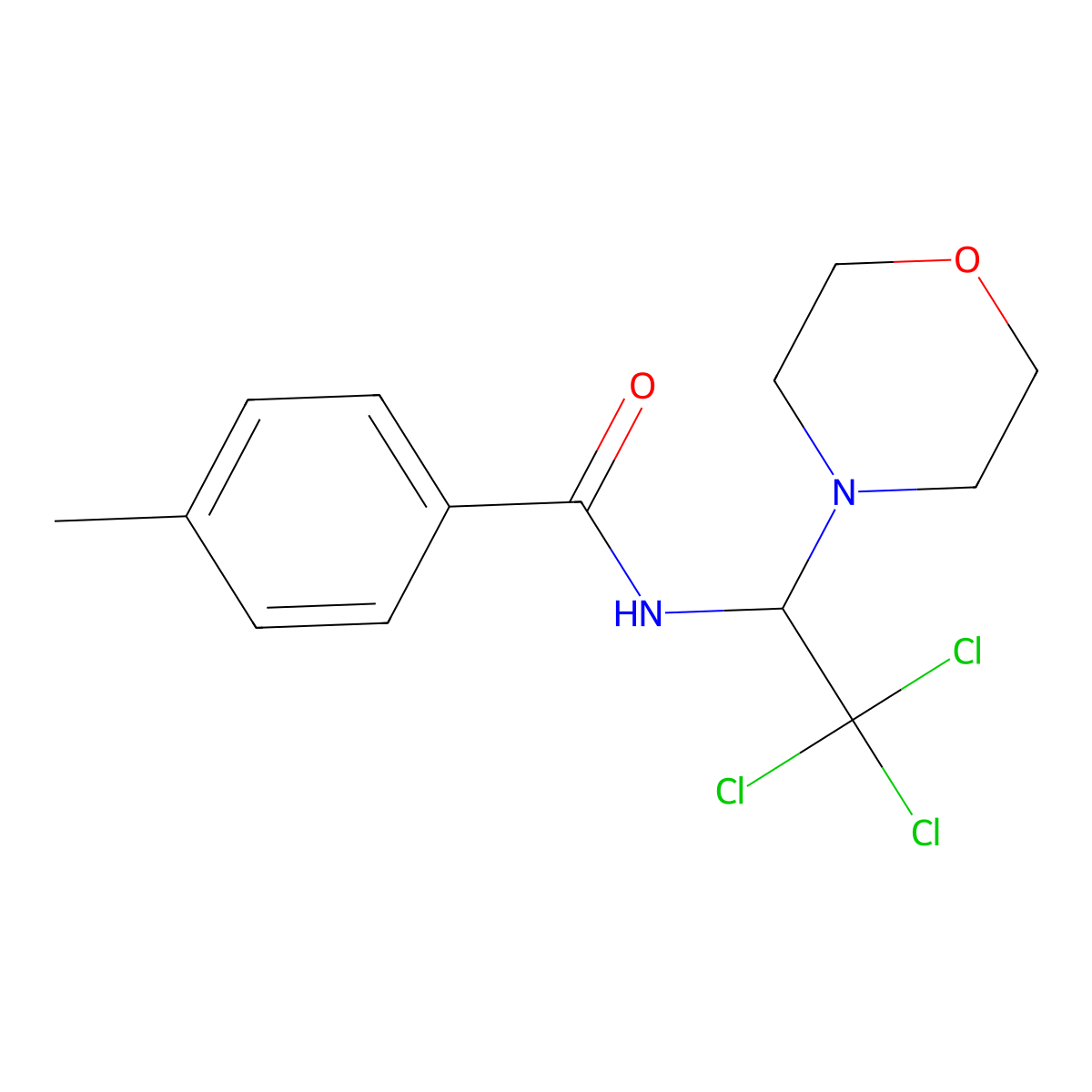 4-methyl-N-(2,2,2-trichloro-1-morpholin-4-ylethyl)benzamide molecular structure, CAS 300382-03-0