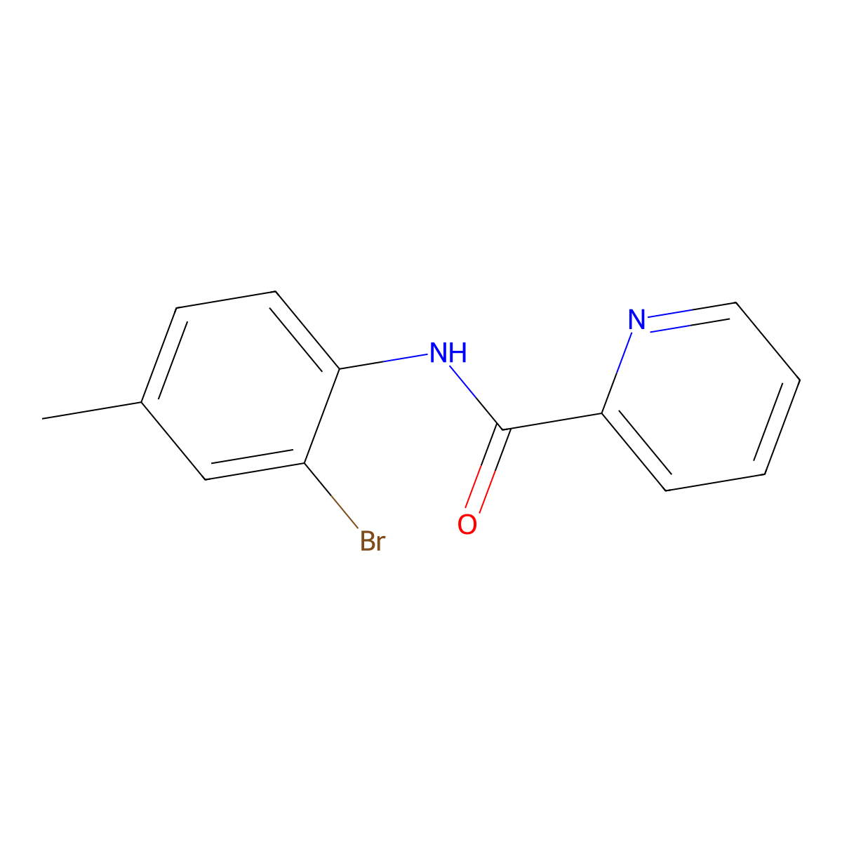 N-(2-bromo-4-methylphenyl)pyridine-2-carboxamide molecular structure, CAS 300382-62-1