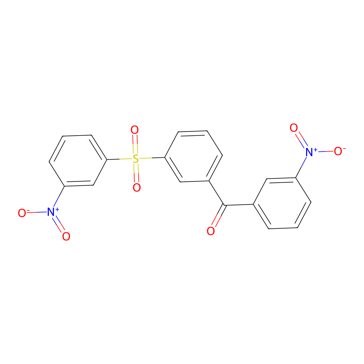 (3-Nitrophenyl)-[3-(3-nitrophenyl)sulfonylphenyl]methanone molecular structure, CAS 300383-02-2