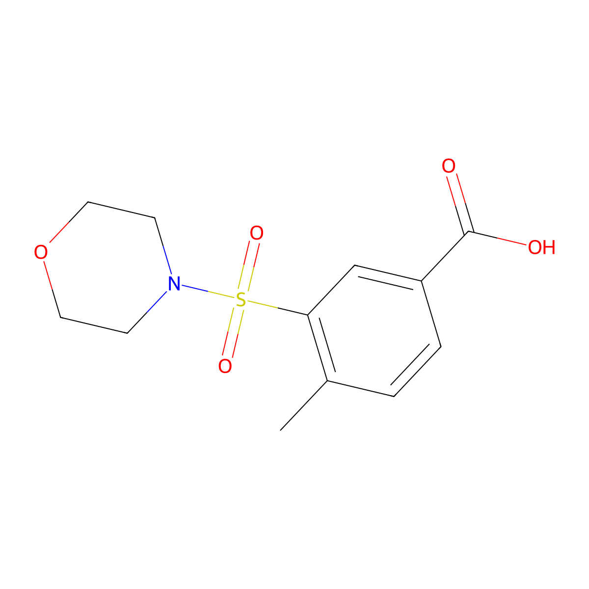4-Methyl-3-(morpholine-4-sulfonyl)benzoic acid molecular structure, CAS 300383-08-8