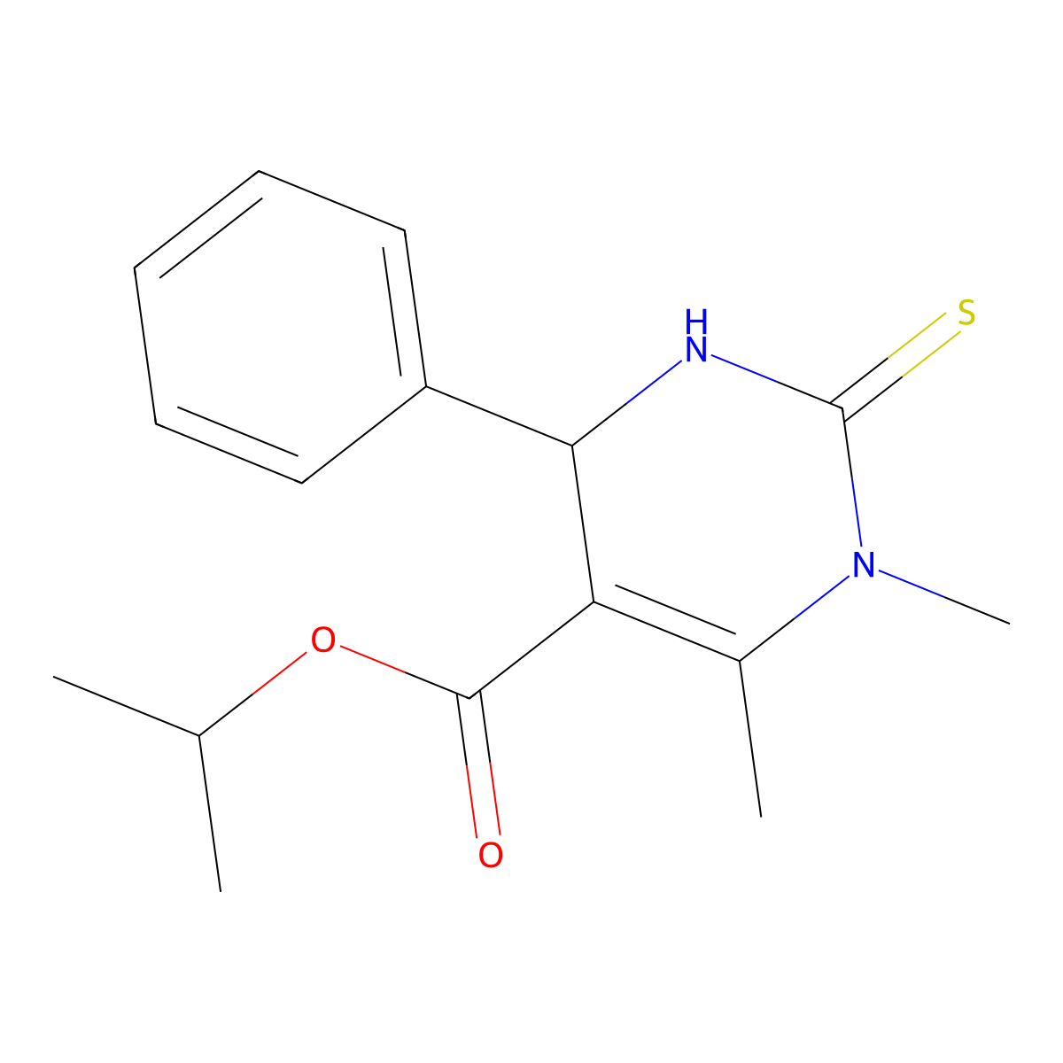 3,4-Dimethyl-6-phenyl-2-sulfanylidene-1,6-dihydropyrimidine-5-carboxylic acid propan-2-yl ester molecular structure, CAS 300383-47-5
