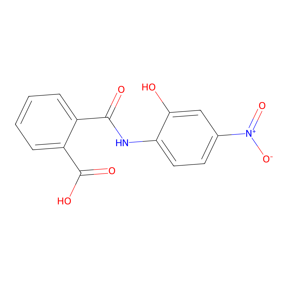 2-[(2-Hydroxy-4-nitrophenyl)carbamoyl]benzoic acid molecular structure, CAS 300383-61-3