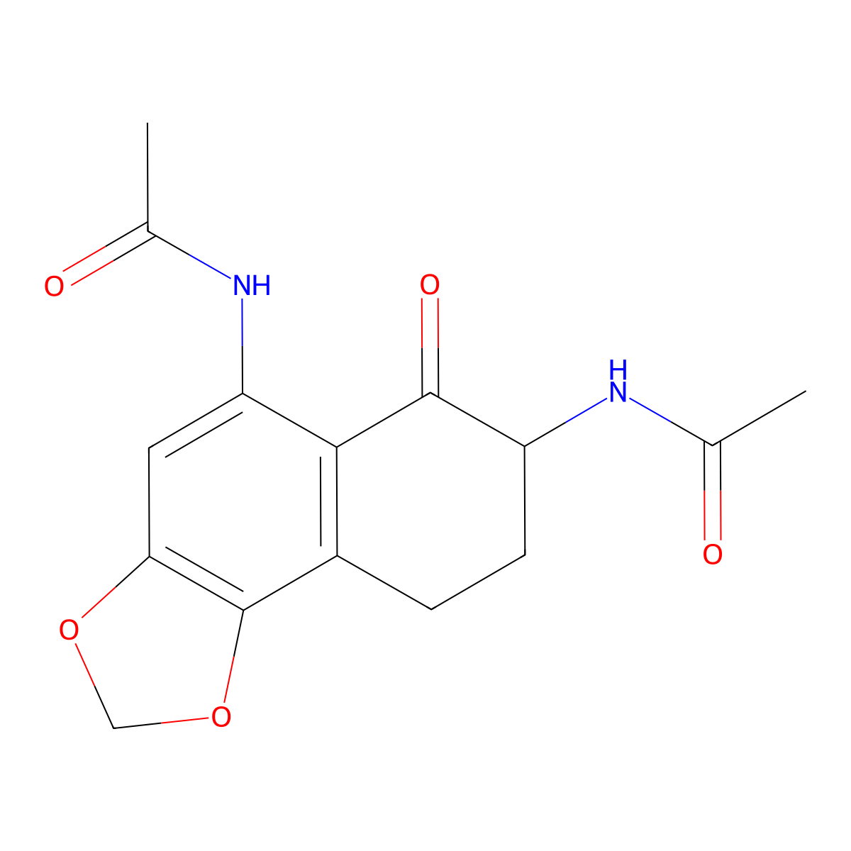 N,N'-(6-Oxo-6,7,8,9-tetrahydronaphtho[1,2-D][1,3]dioxole-5,7-diyl)diacetamide molecular structure, CAS 3003834-49-6
