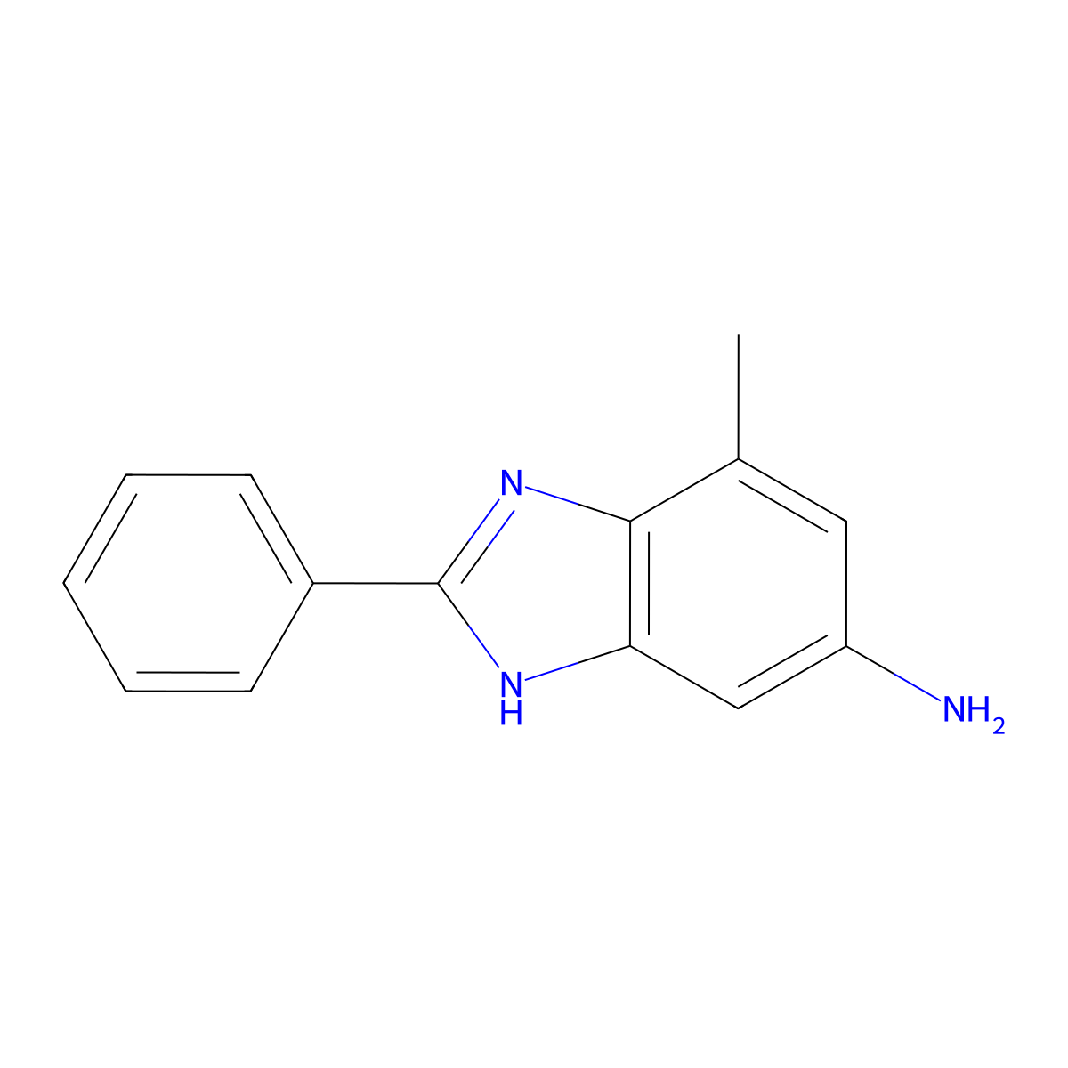 4-methyl-2-phenyl-1H-benzimidazol-6-amine molecular structure, CAS 300384-34-3