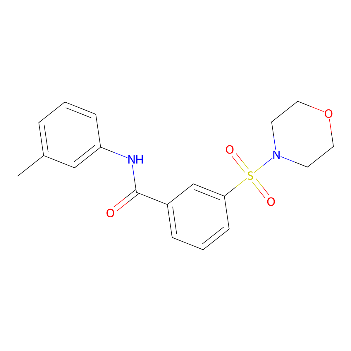 3-(morpholinosulfonyl)-N-(m-tolyl)benzamide molecular structure, CAS 300384-50-3