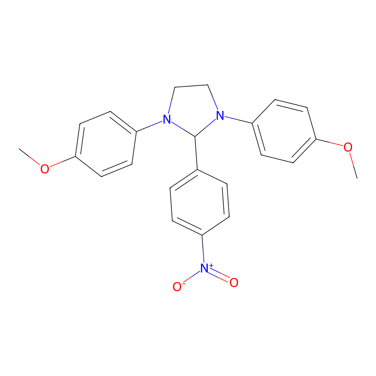 1,3-Bis(4-methoxyphenyl)-2-(4-nitrophenyl)imidazolidine molecular structure, CAS 300388-07-2
