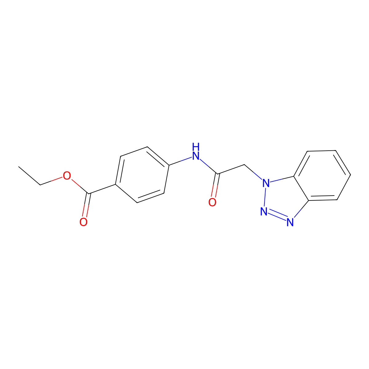 Ethyl 4-[[2-(benzotriazol-1-yl)acetyl]amino]benzoate molecular structure, CAS 300388-96-9