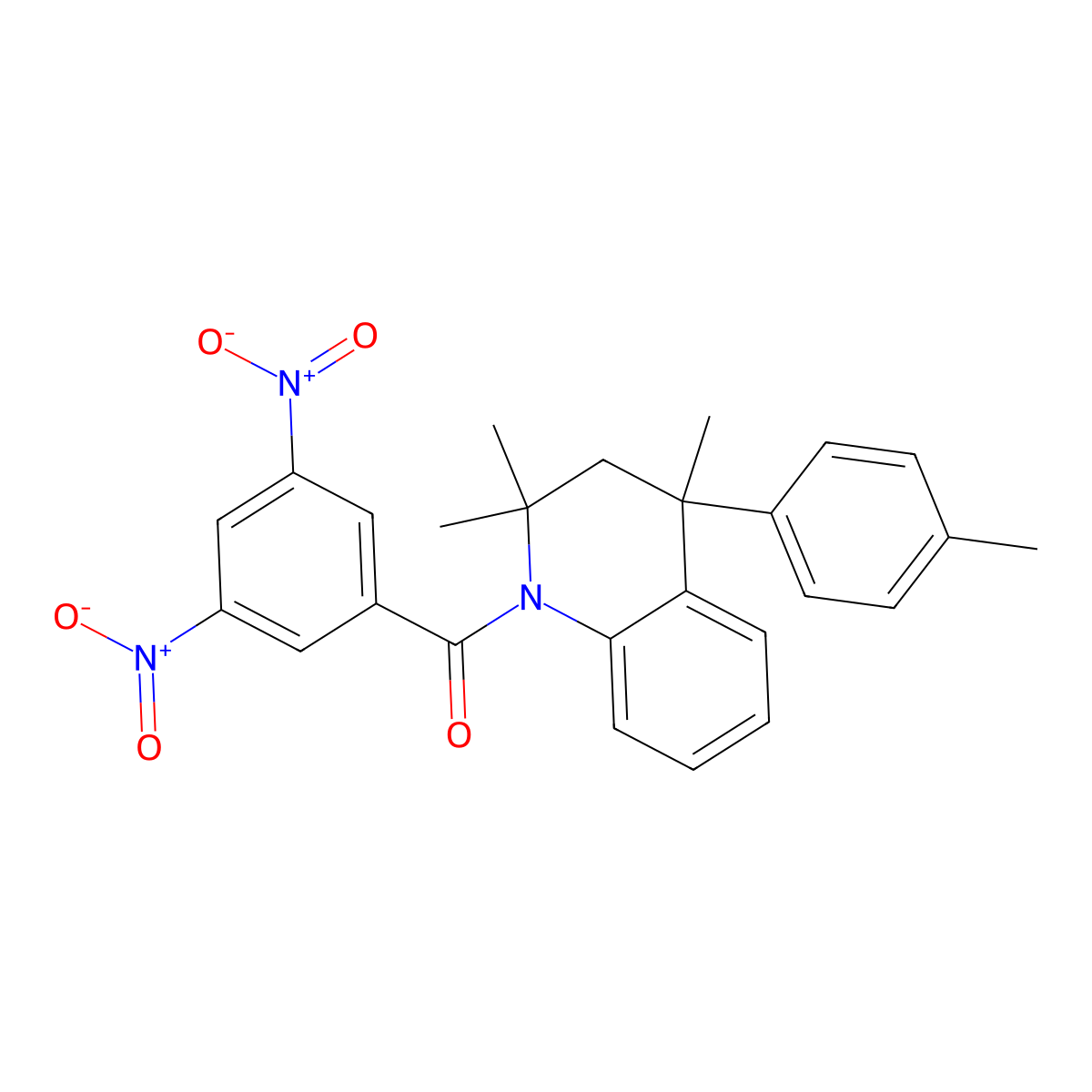 (3,5-dinitrophenyl)-[2,2,4-trimethyl-4-(4-methylphenyl)-3H-quinolin-1-yl]methanone molecular structure, CAS 300389-40-6