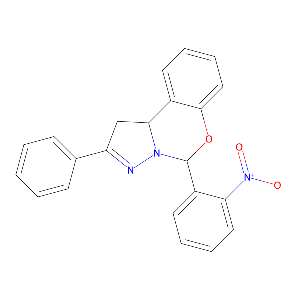 5-(2-Nitrophenyl)-2-phenyl-1,10b-dihydropyrazolo[1,5-c][1,3]benzoxazine molecular structure, CAS 300390-17-4