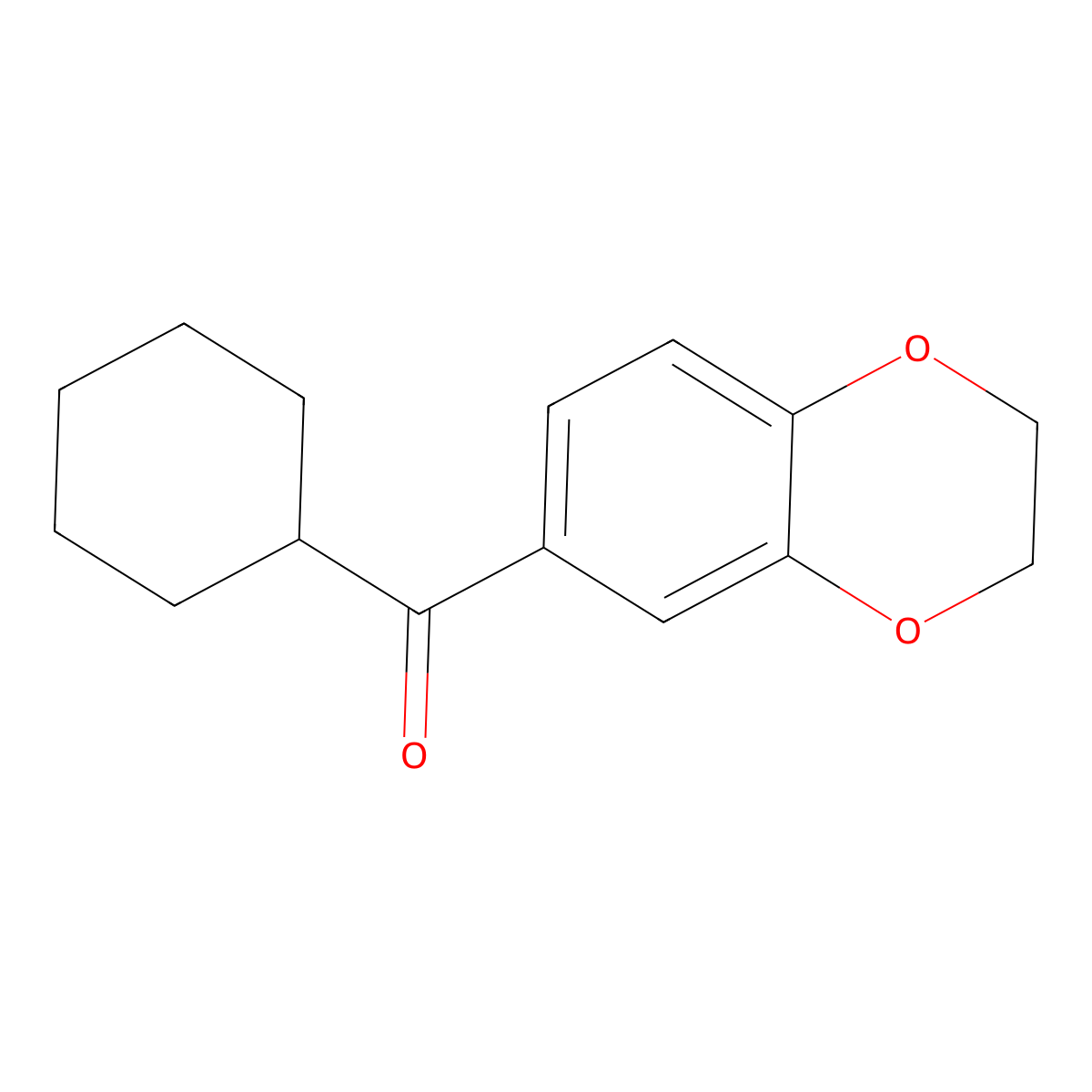 Cyclohexyl(2,3-dihydro-1,4-benzodioxin-6-yl)methanone molecular structure, CAS 300390-33-4