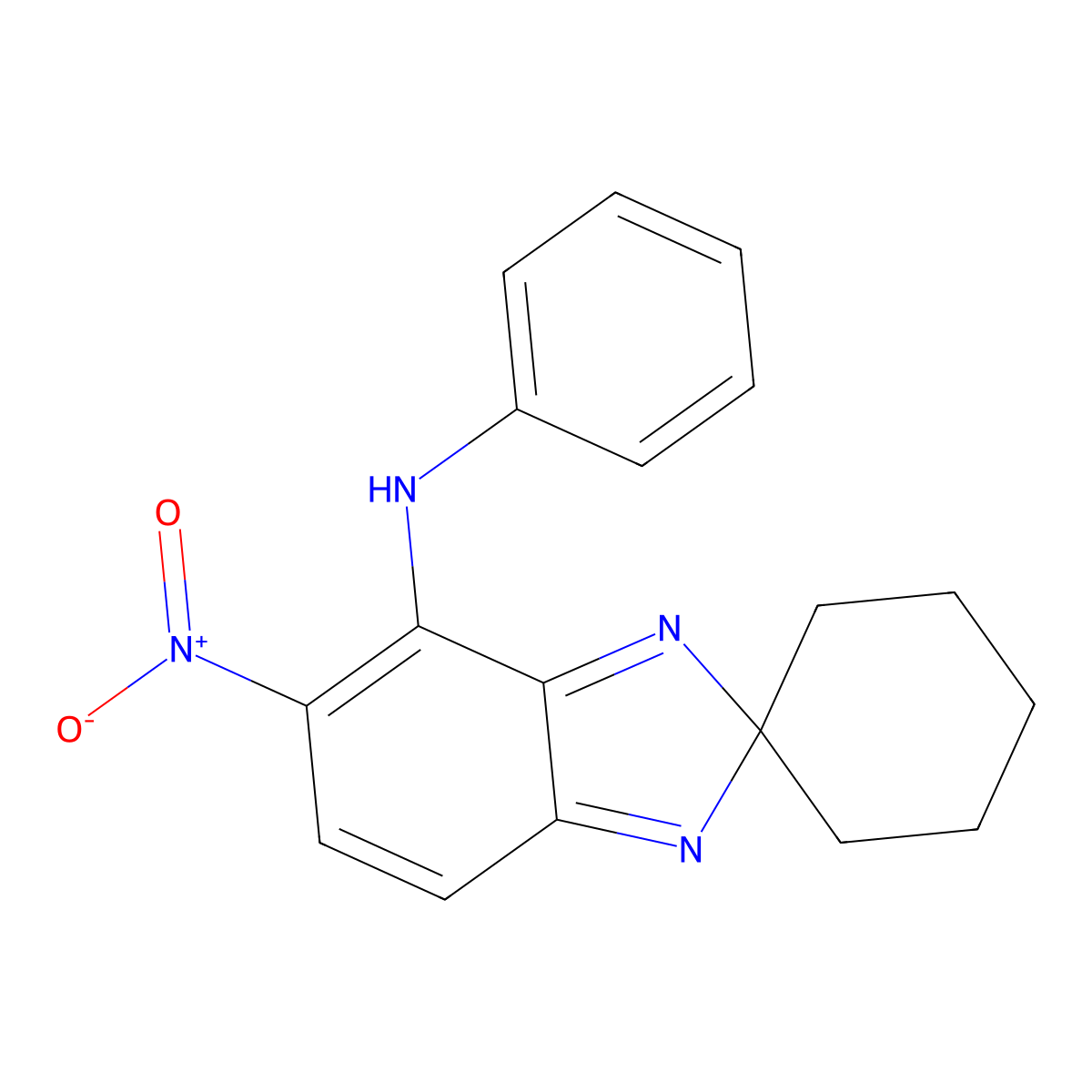 5-nitro-N-phenylspiro[benzimidazole-2,1'-cyclohexan]-4-amine molecular structure, CAS 300390-37-8